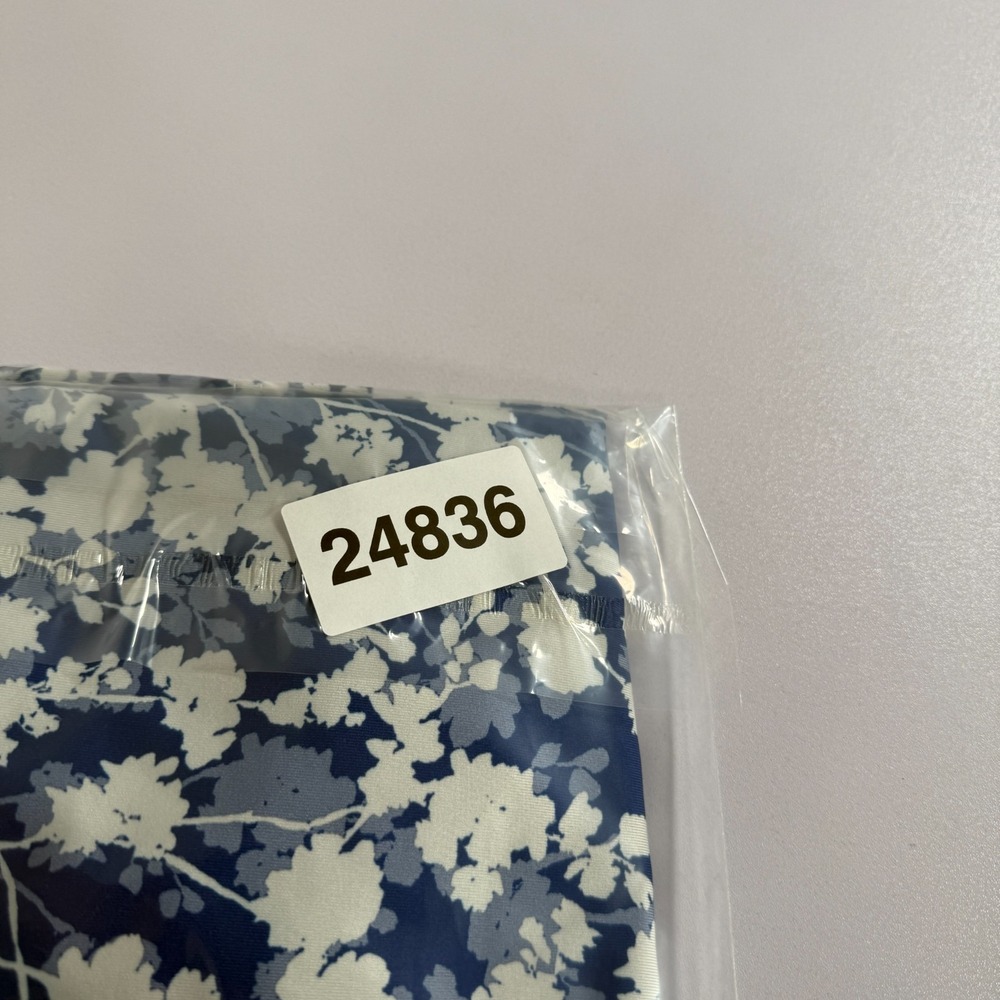 Deolax Polo Shirt Mens Large Blue White Golf Performance Stretch Floral‎ Print - Picture 8 of 8